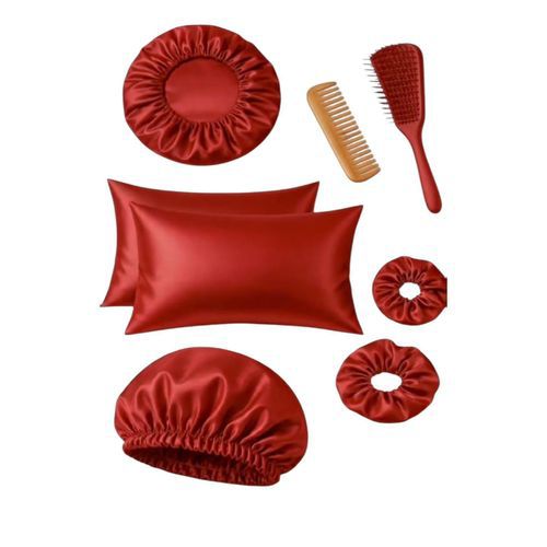Queen Bonnet Satin + Hair Clip + Cushion Set of 3